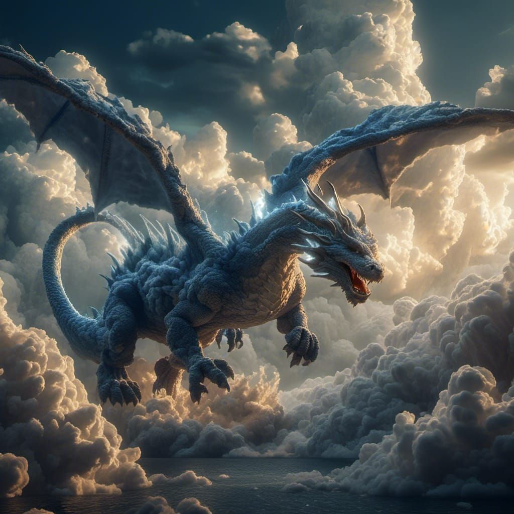 Cloud Dragon Soaring on a Stormy Night