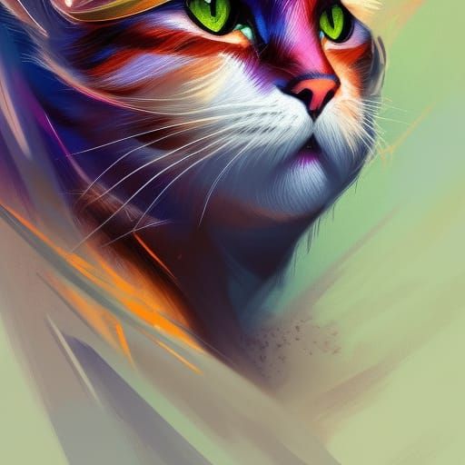 Armored Cat Portrait in Hyperdetailed Digital Art