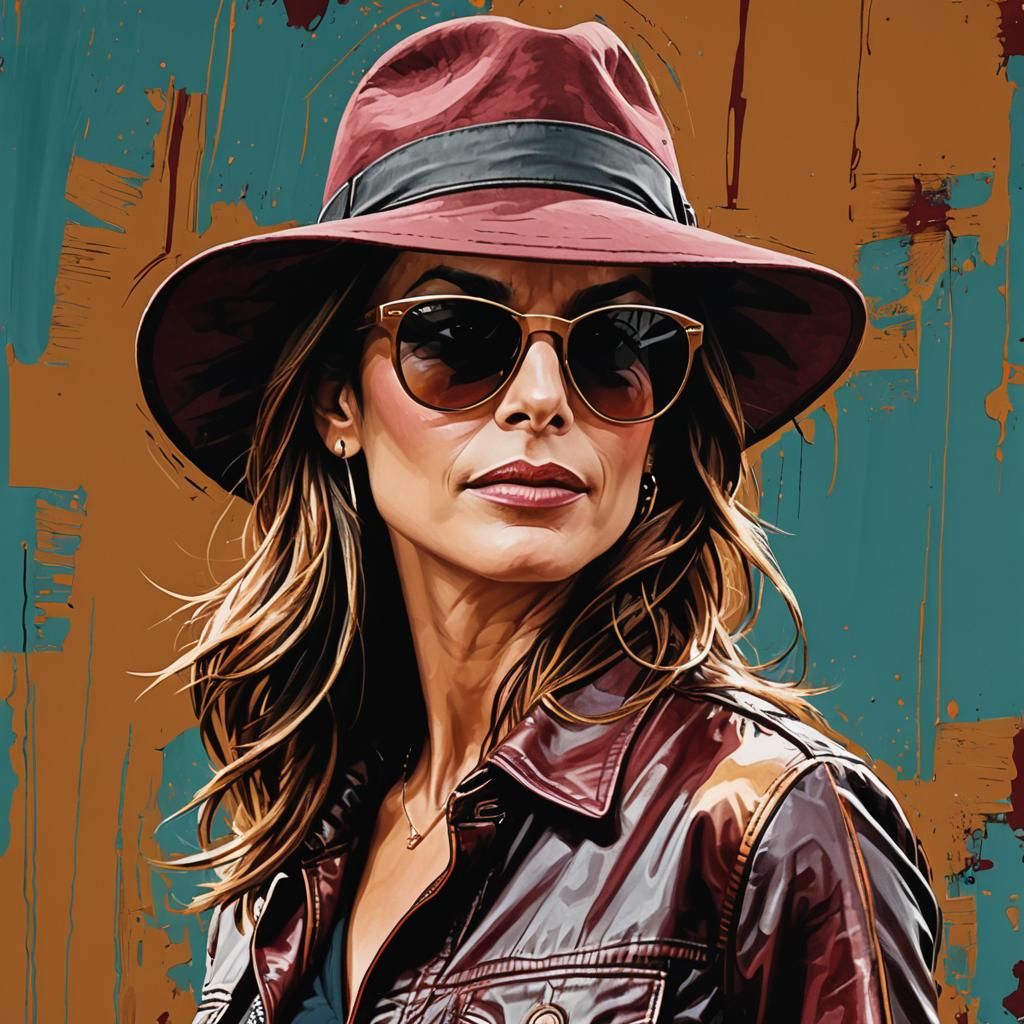 Sandra Bullock Illustration in Graphic Design Style