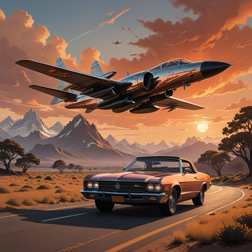 Vintage Convertible Aircraft Soars Through Golden Sunrise