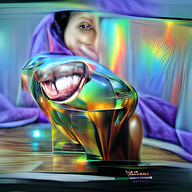 Happy Holographic Portrait in Hyperrealistic Style