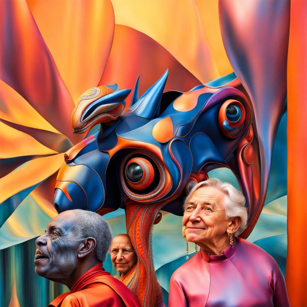 Surreal Alien Restaurant Celebration in Eldritch Light