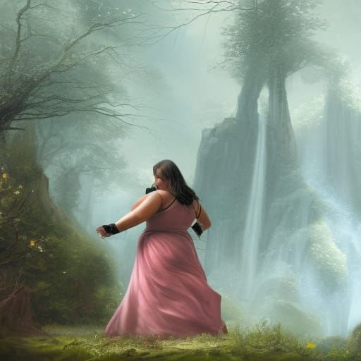 Fantastical Portrait of a Woman in Detailed Matte Painting