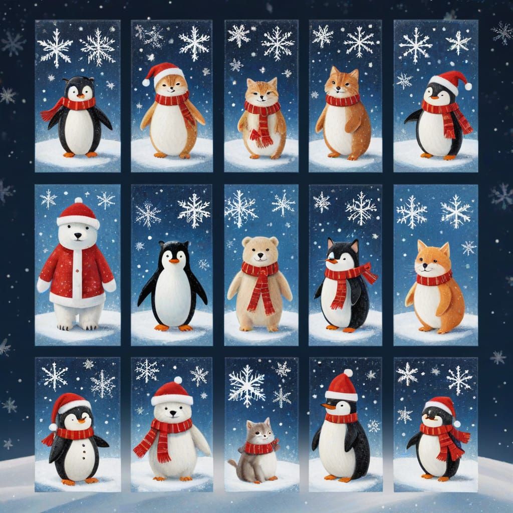 Whimsical Christmas Scene Filled with Sparkling Memories