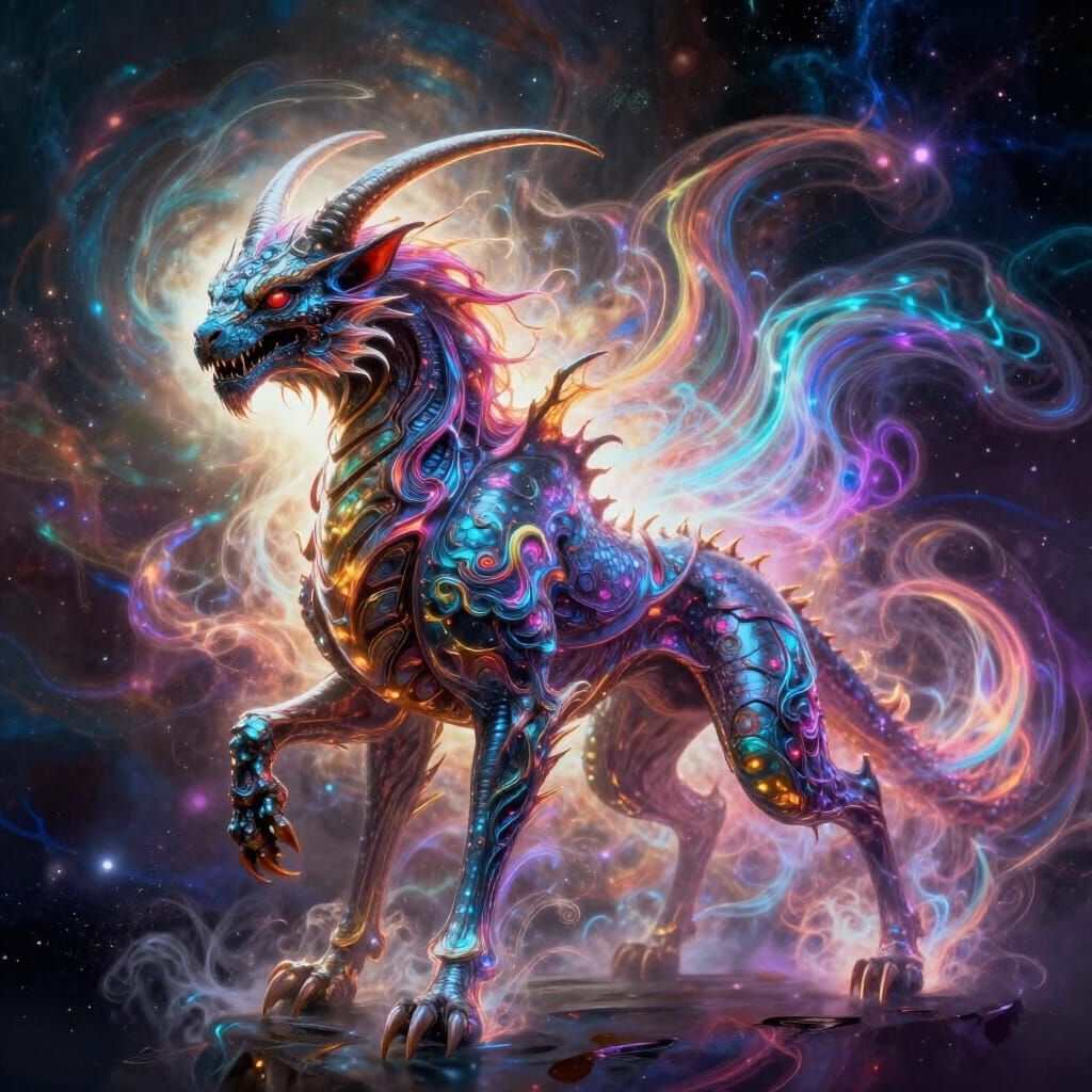 Abstract Cosmic Energy Fusion in Hyperrealistic Style