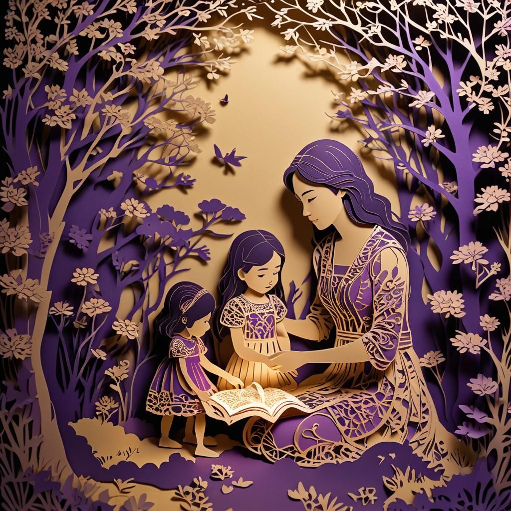 Kirigami: Mother and Daughter Papercutting Art