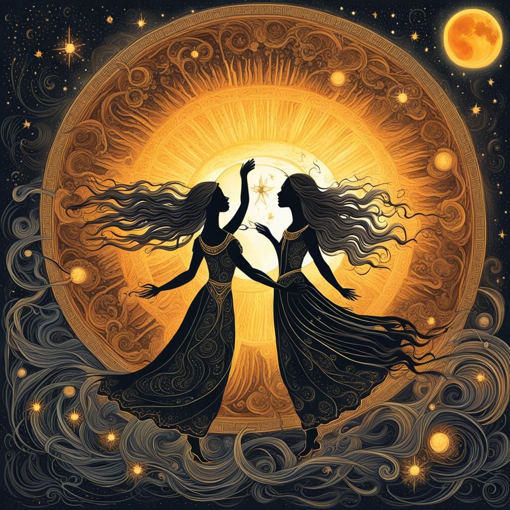 Celestial Dance: Sun and Moon in Fantasy Art