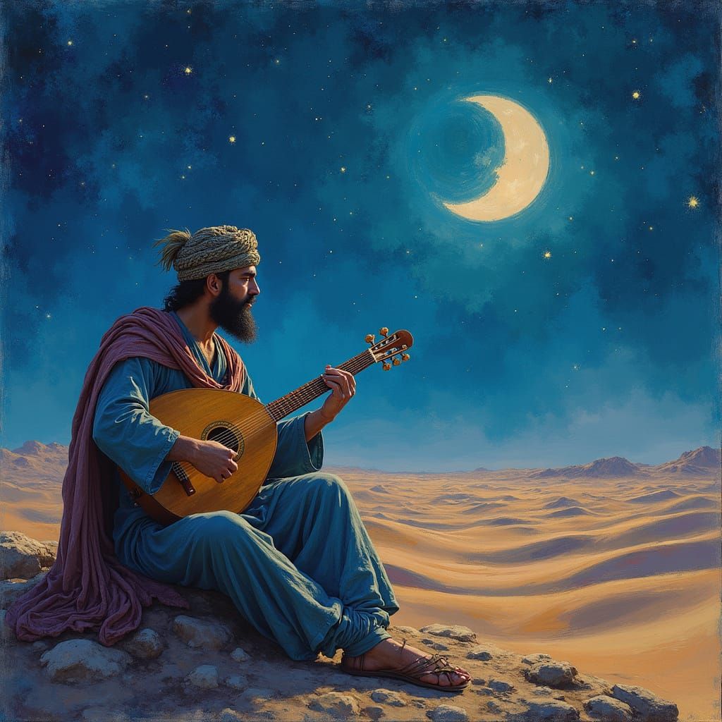 Epic Arabian Prince in a Gouache Masterpiece