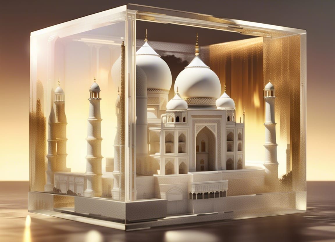 Taj mahal cubism art