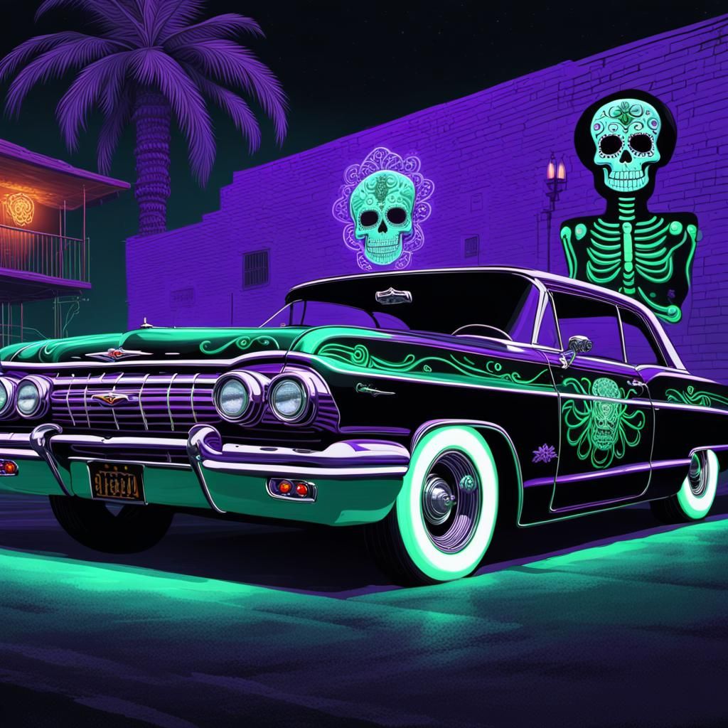 Black 1963 Impala Lowrider Concept Art