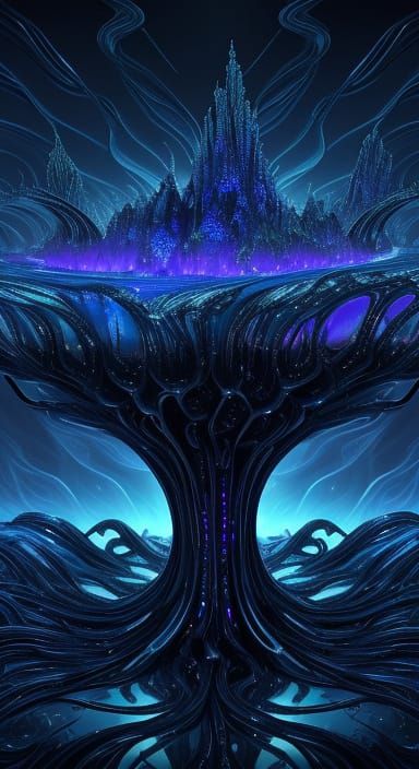 Surreal Silver Train Trapped in Tesseract of Morphing Human ...