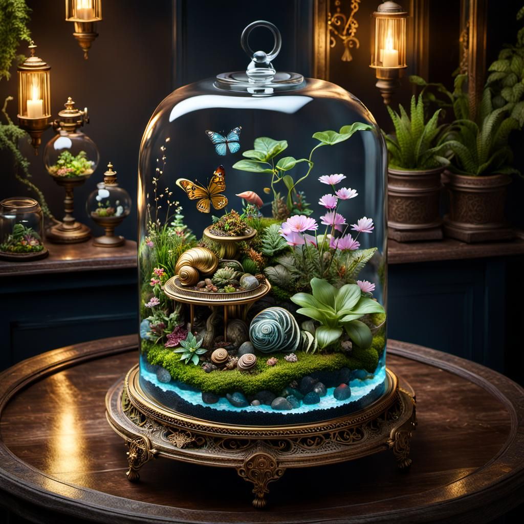 Steampunk Terrarium: A Hyperdetailed Fantasy Photo