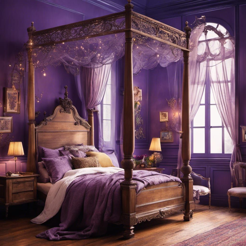 Cozy Bedroom with Cat in Graphic Novel Style