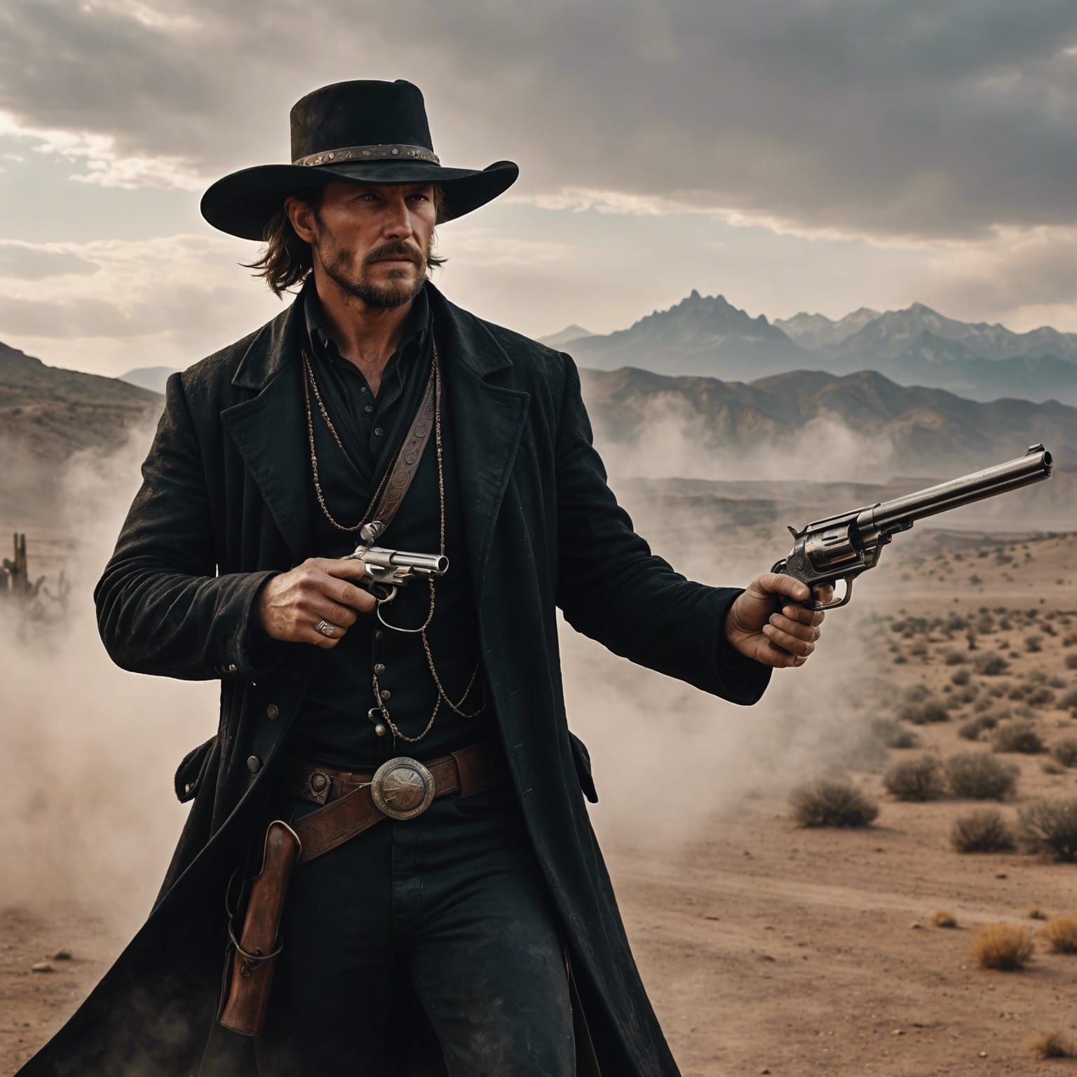 Wild West Gunslinger Drawing a Gun