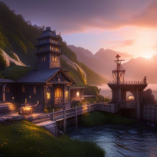 Fantastical Matte Painting in Deep Color