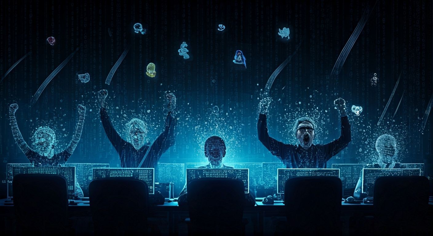 Programmers Dissolve into Digital Wireframes