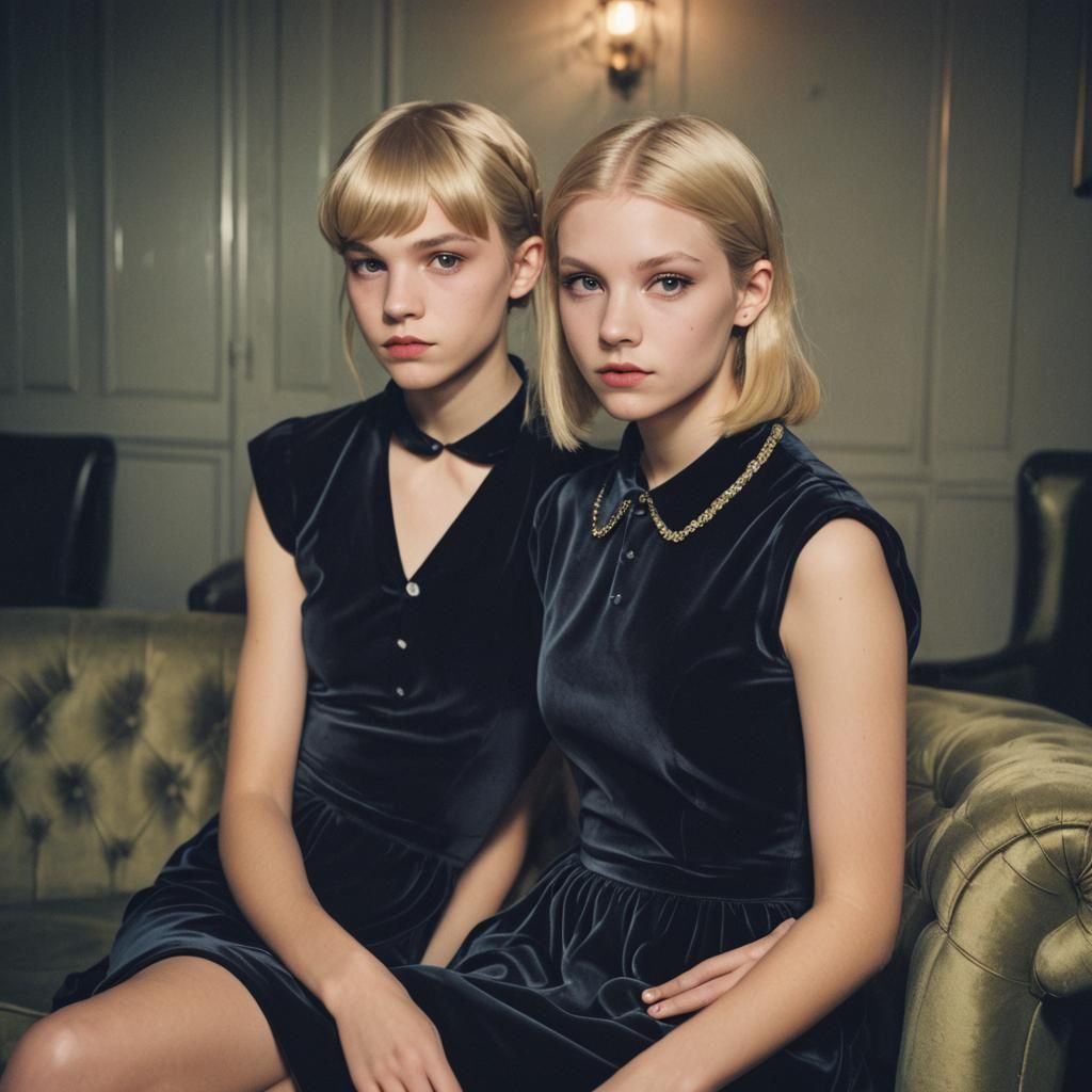 Crossdressing Teen in Nightclub: High-Fashion Portrait