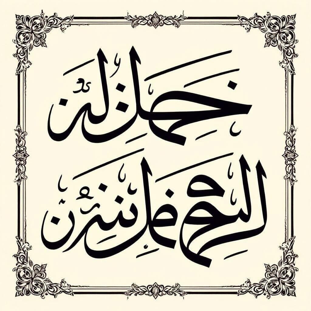 Elegant Arabic Calligraphy of Quranic Verse in Gold and Indi...