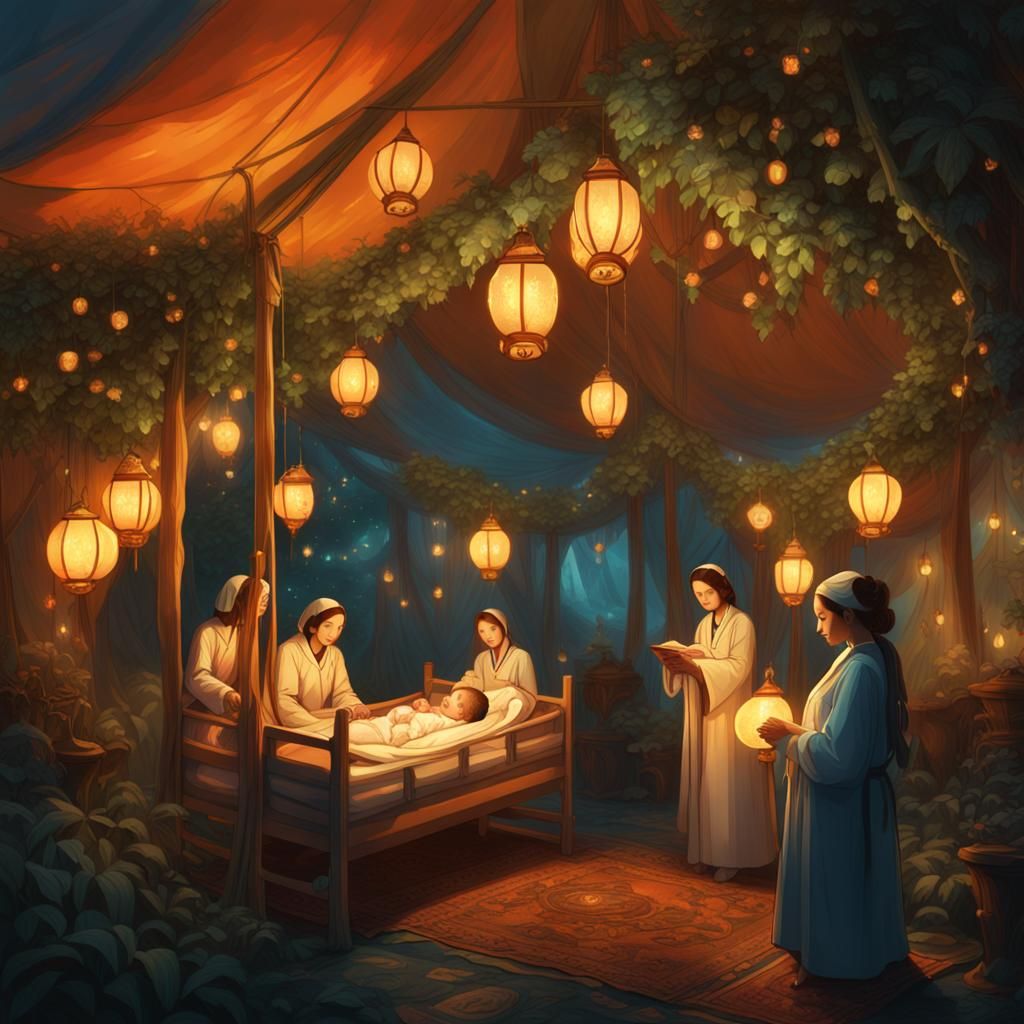 Magical Tent Hospital with Nurses and Babies