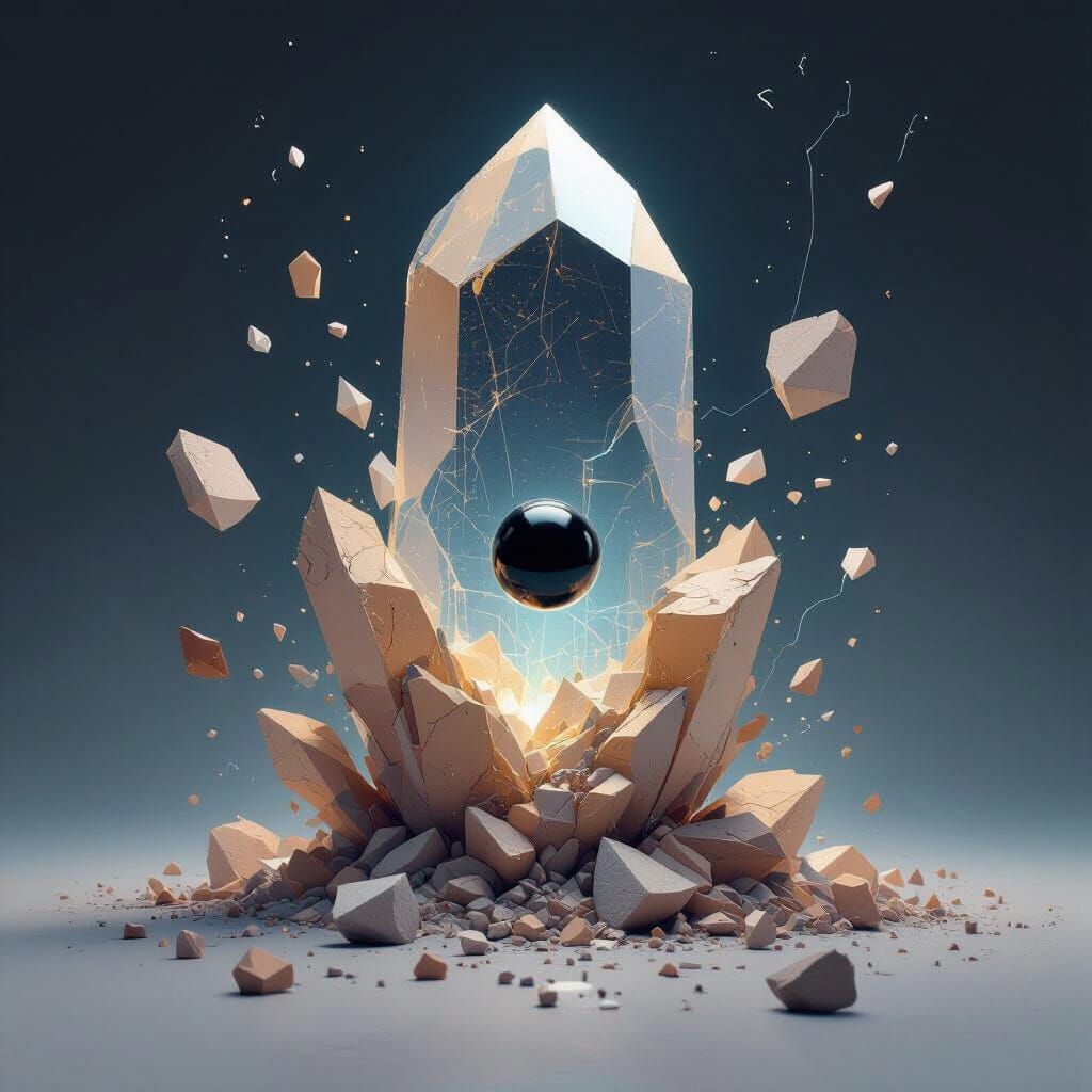 Conceptual Metaphysical Artwork: Crystal Disintegration