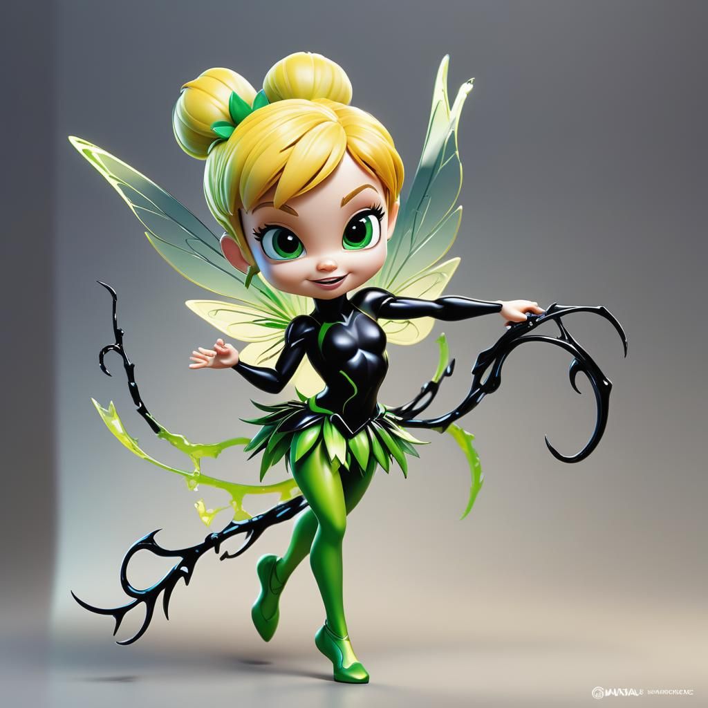 Tinkerbell and Venom Symbiote Fusion in 3D