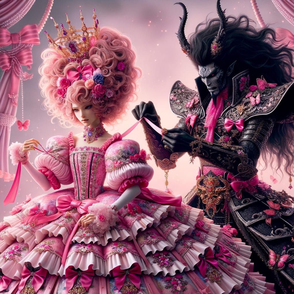 Demon King Buttoning Princess Dress in Regal Setting