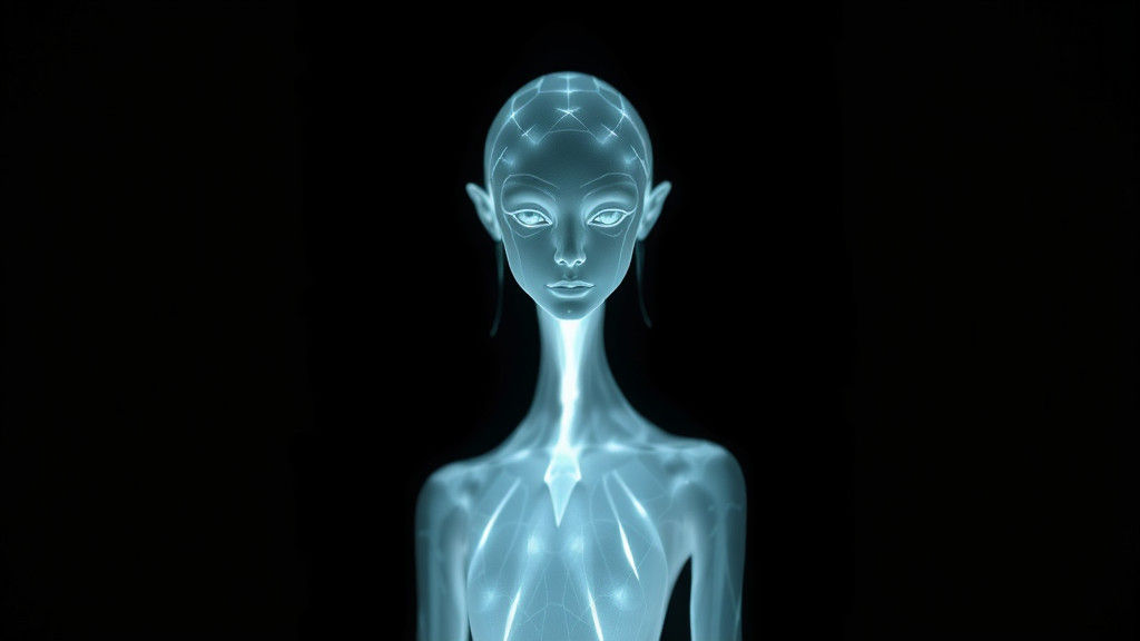 Ethereal Light Being in a Dark Room