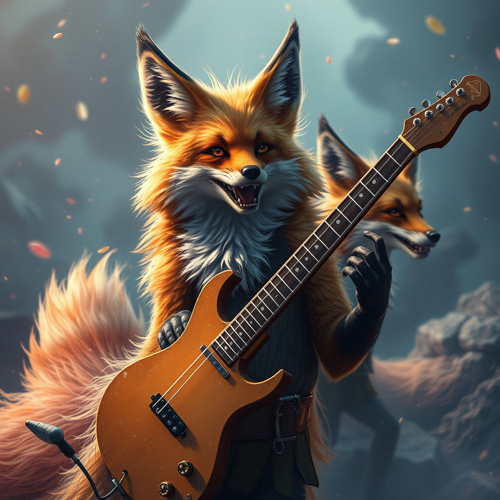 Fox Band: Detailed Matte Painting in Deep Color