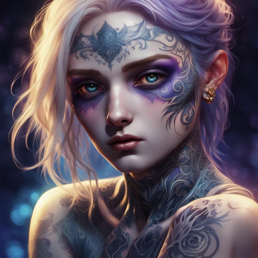 Ethereal Shadar-Kai Portrait in Hyperrealistic Concept Art