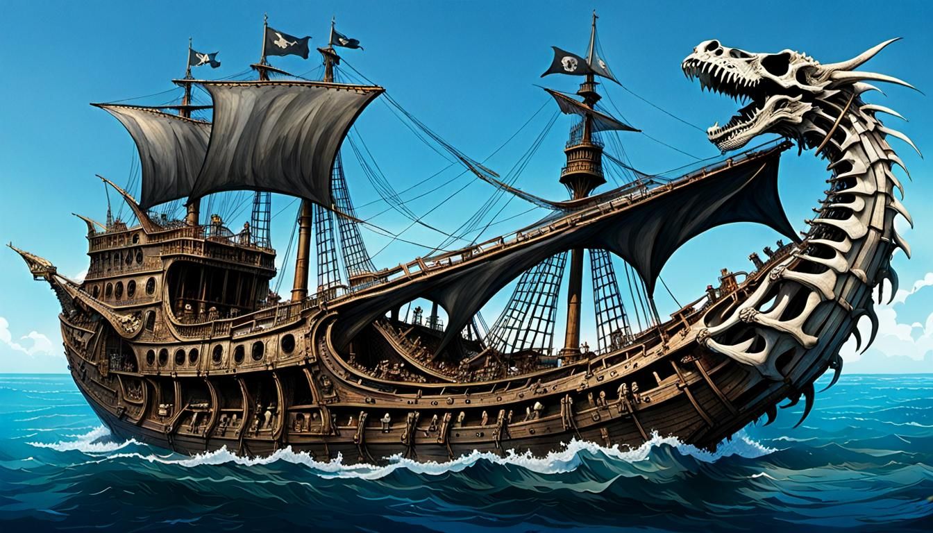 Dragon Bone Ship on Open Sea