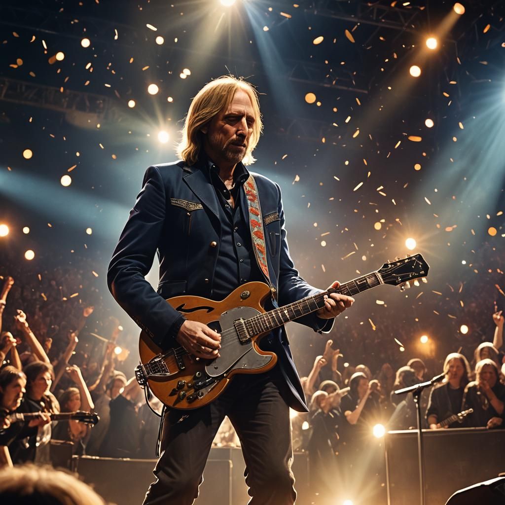 Musician Performing on Stage in Dramatic Lighting