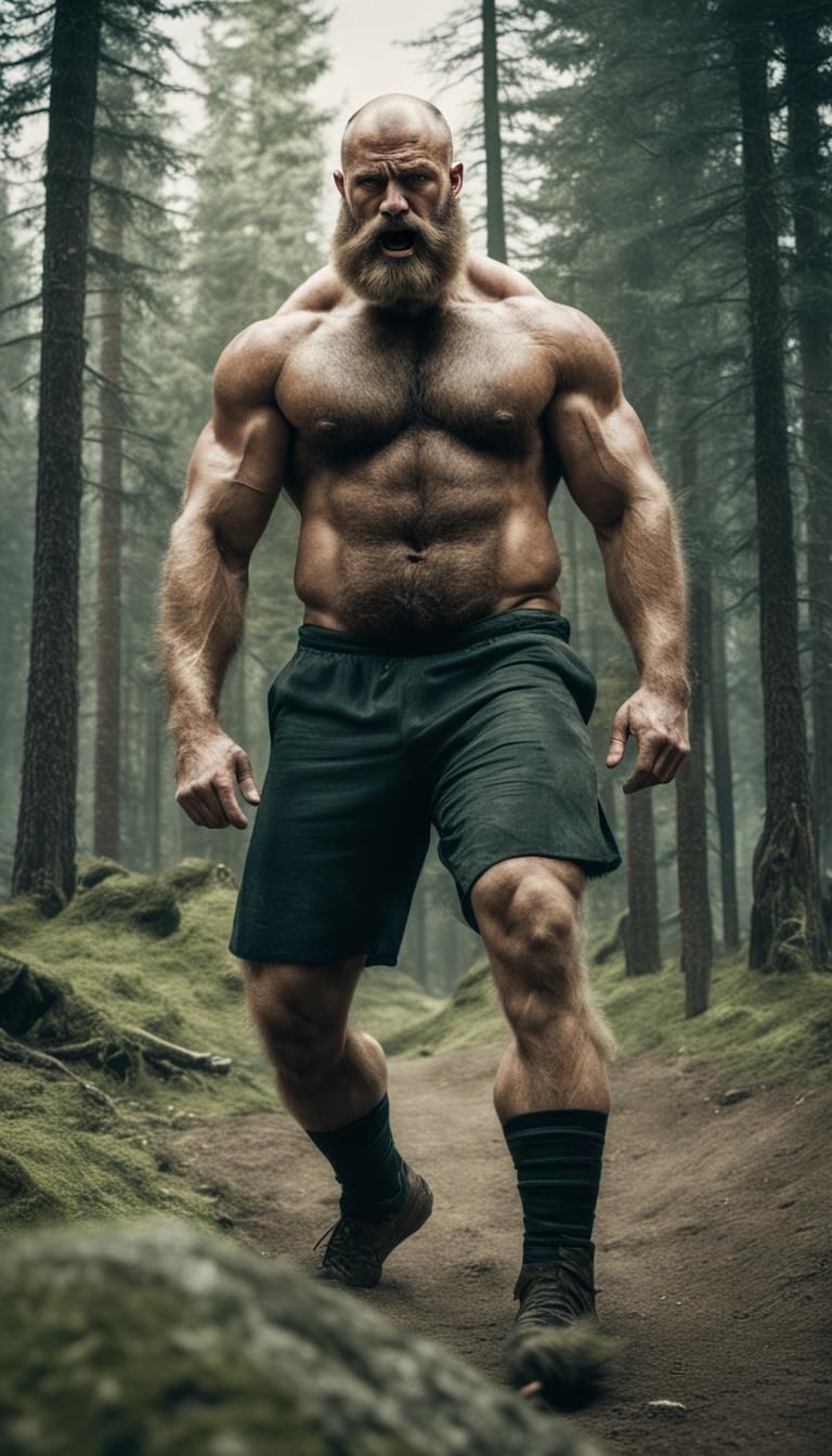 Epic Film Still: Man Dominating Grizzly Bear