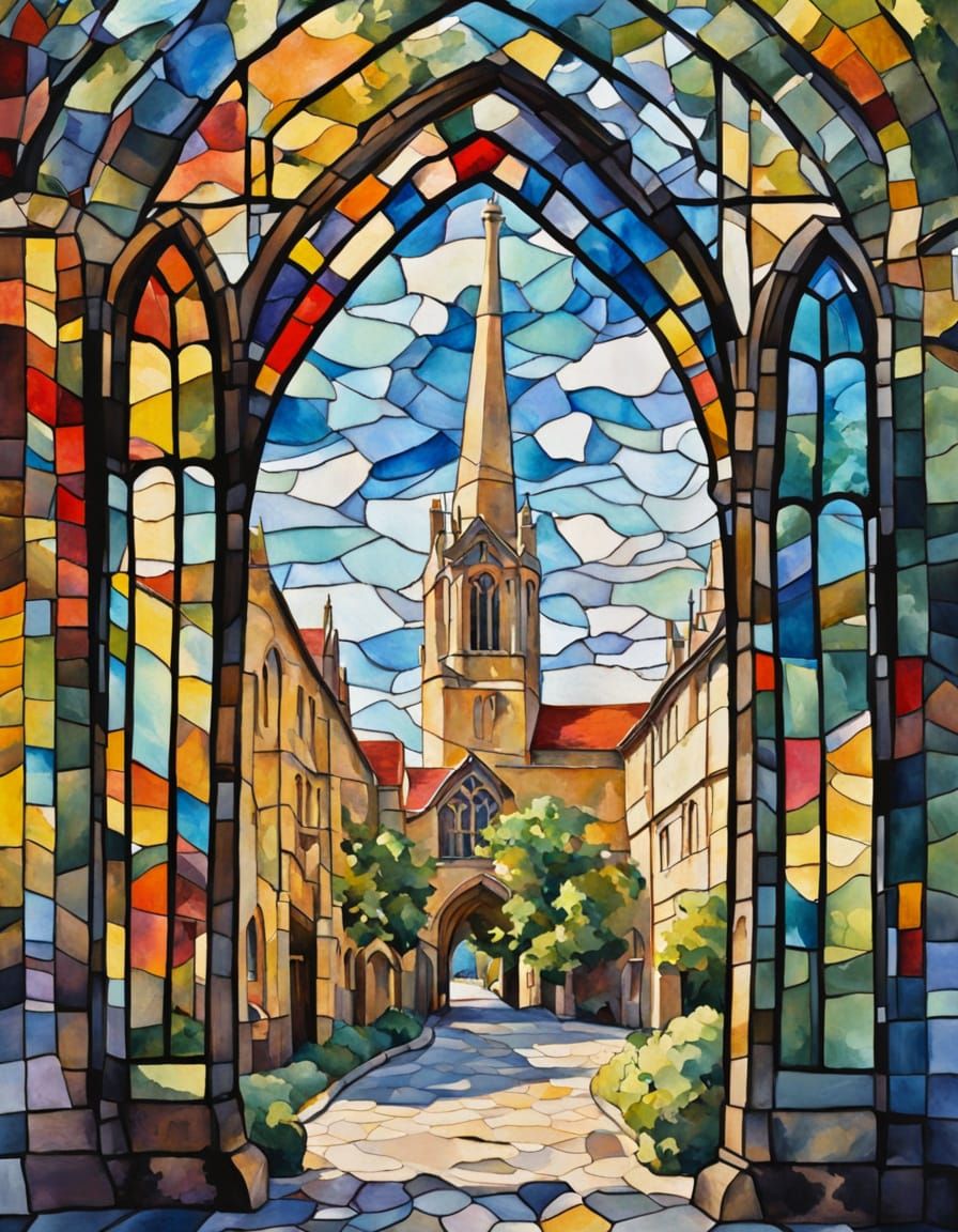 Oxford Colleges in Vibrant Stained Glass