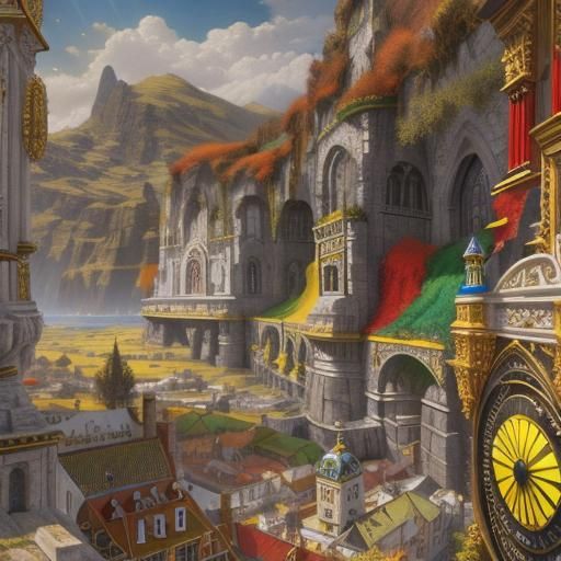 Mythical Landscape in Style of Fanciful Architecture