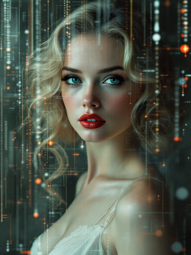 Digital Glitch Overlay Revealing Reality's Code