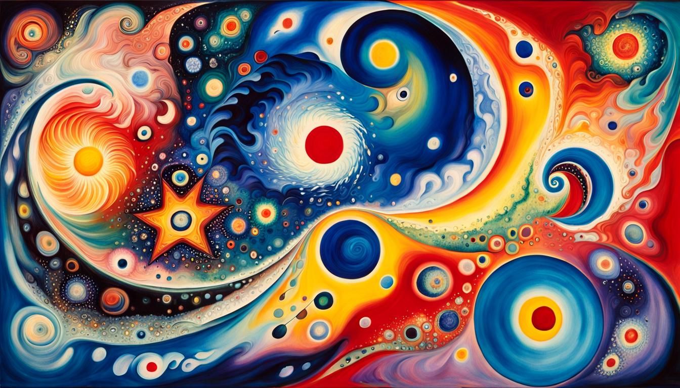 Vibrant Cosmic Swirls in Iridescent Plasma Whirlpools