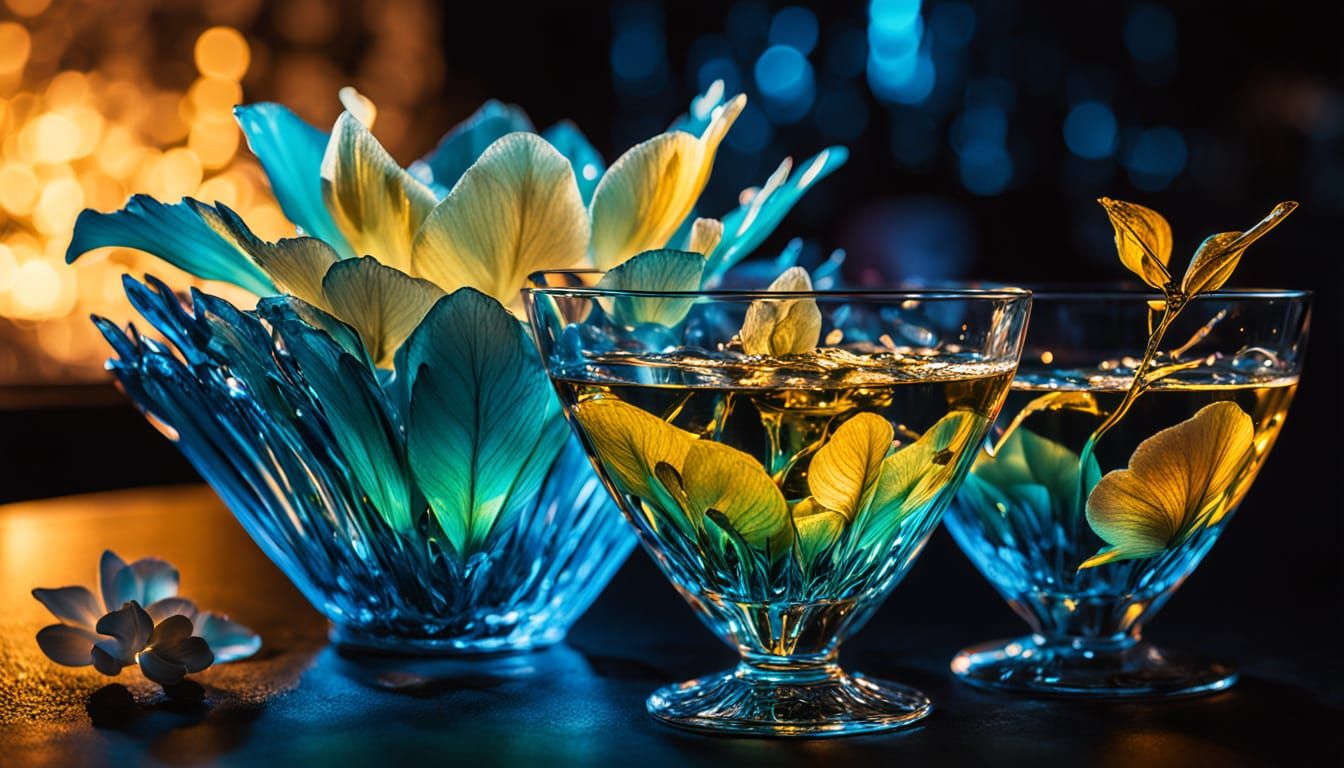 Hyper-Futuristic Cocktails in Sculpted Glassware