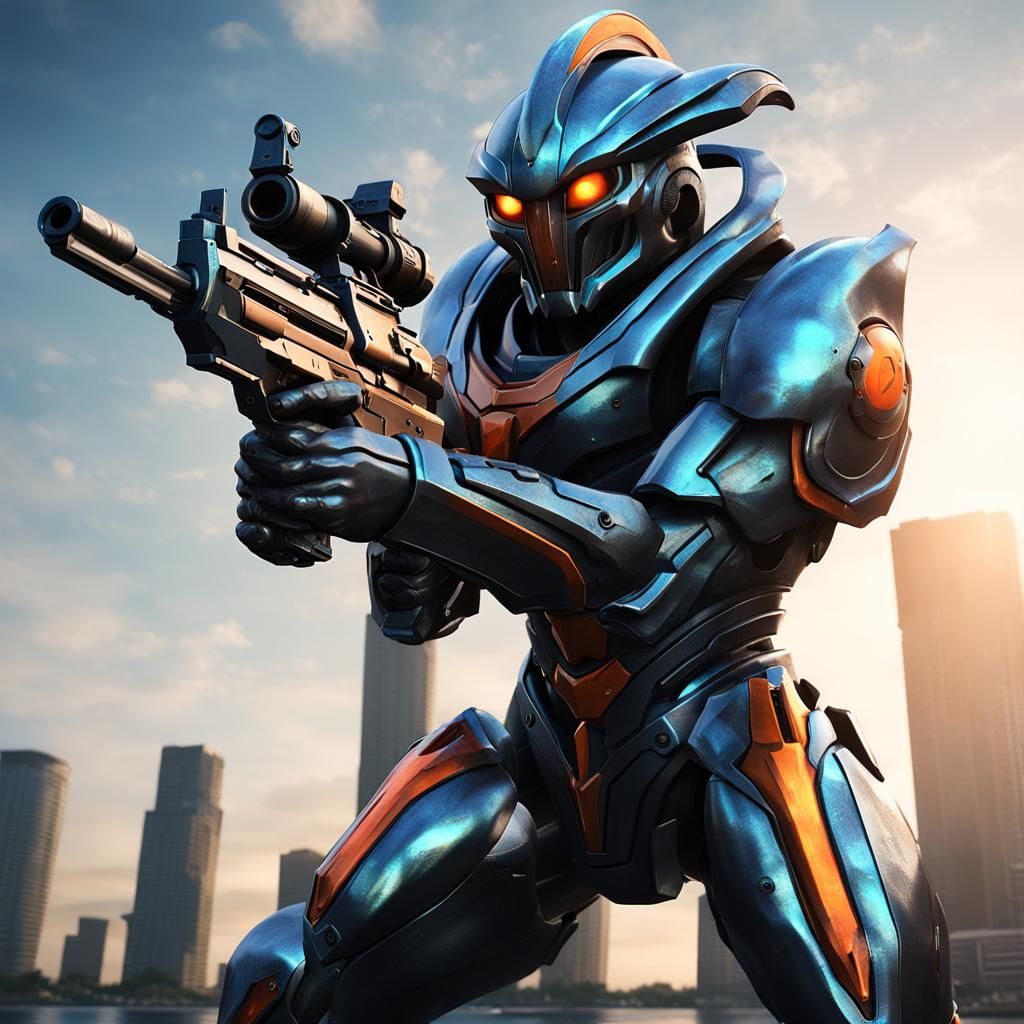 Guyver Zoanoid Warrior with Energy Weapon