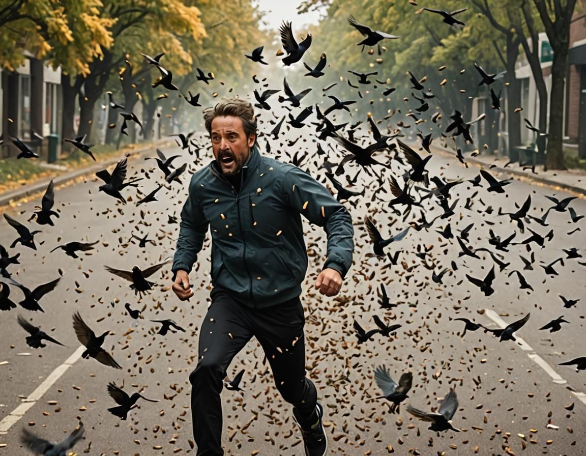 Birds Attack Man After Seed Throwing