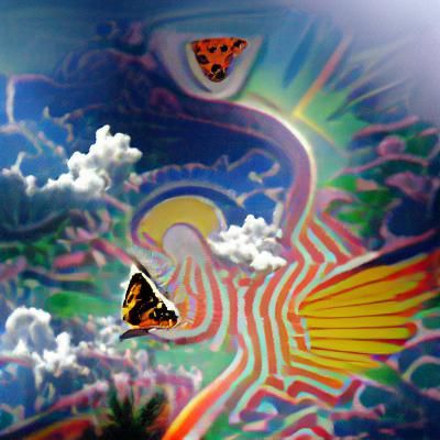 Psychedelic Butterfly at Heaven's Edge