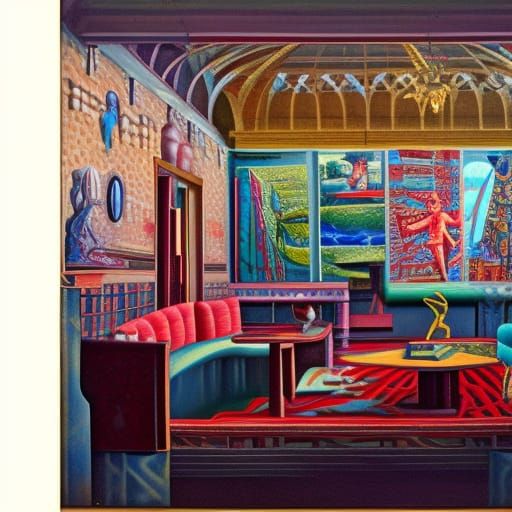 Art Deco House Interior in Photorealistic Style