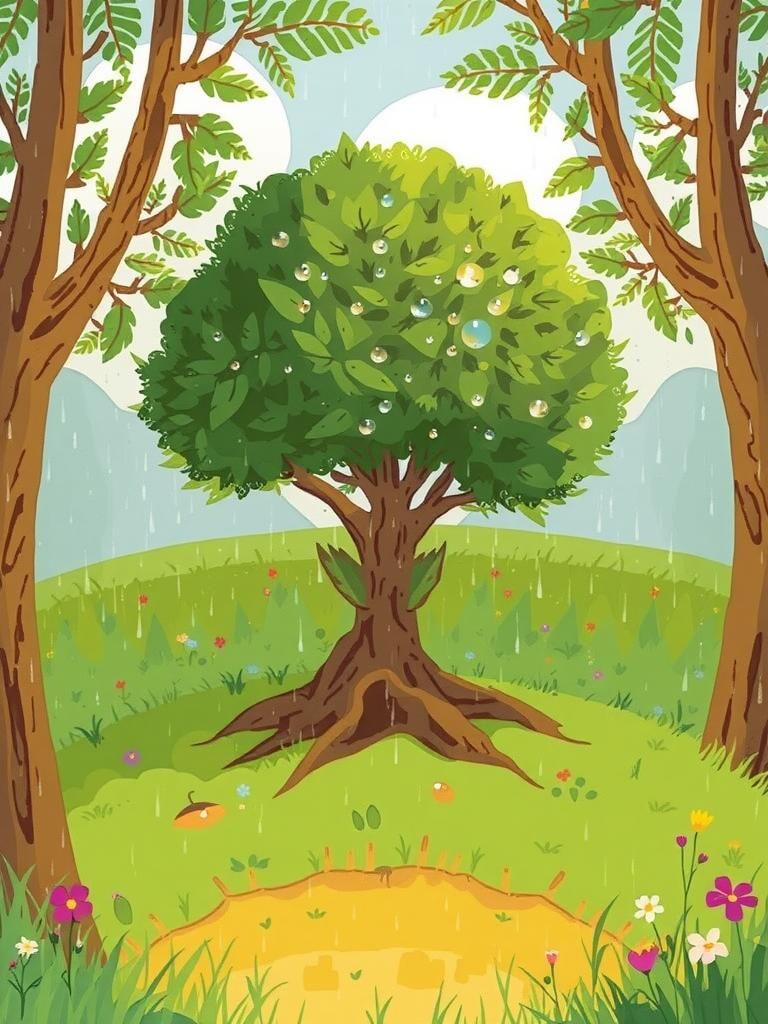 Seed Sprouts in Meadow: Impressionist Style