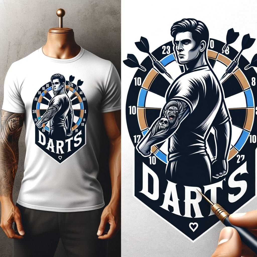 Masculine Darts Logo with 'Kien Eye' Element