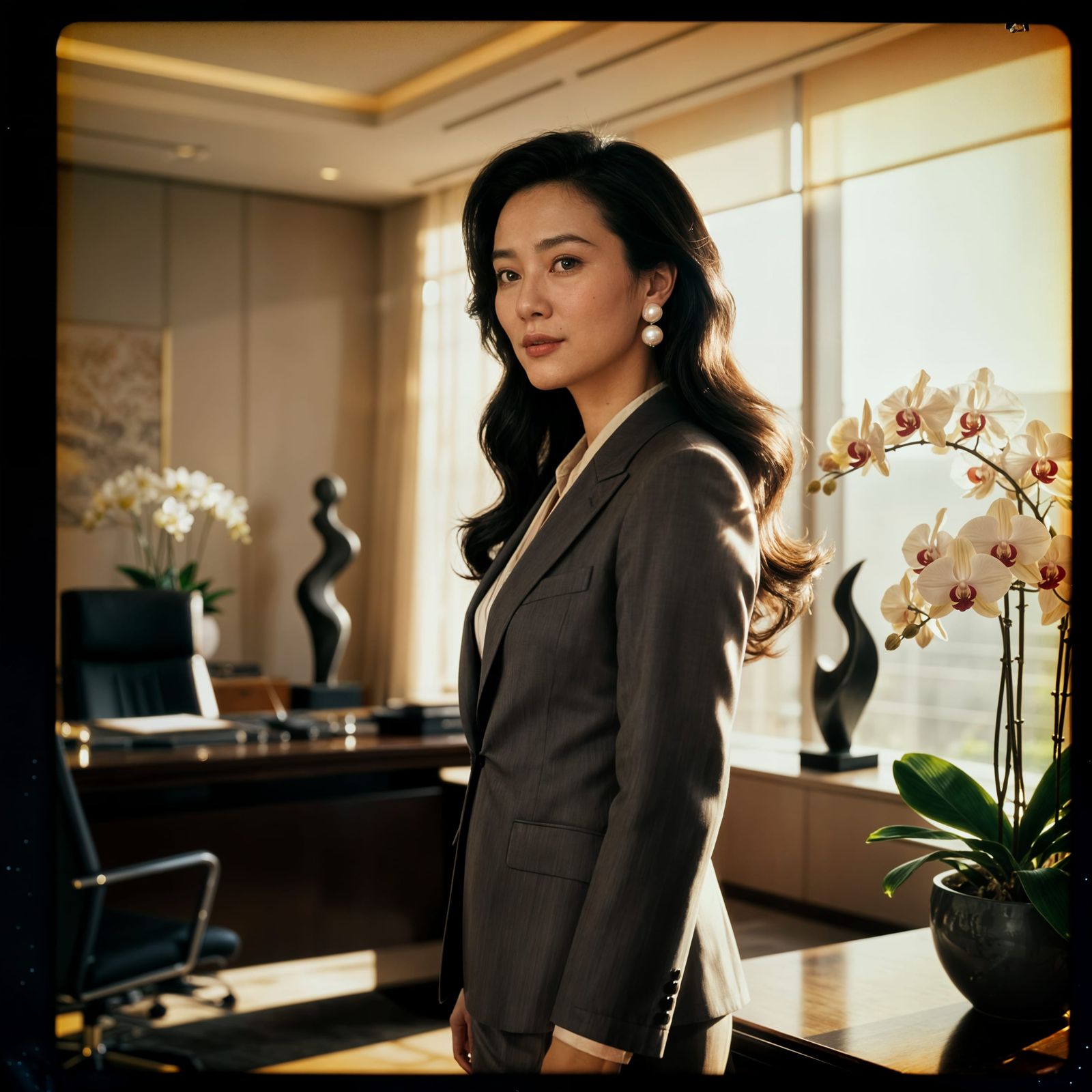 Confident Chinese CFO in Luxurious Office