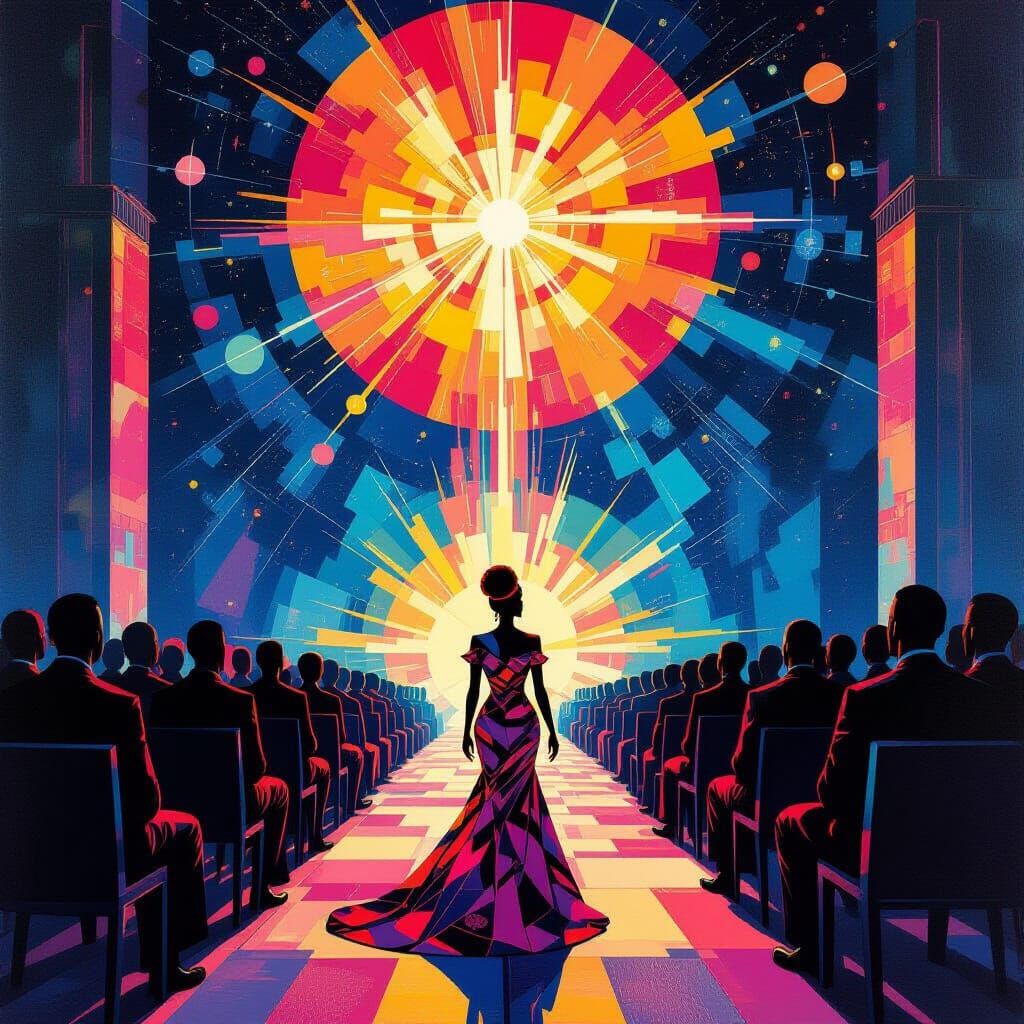 Africanfuturist Wagner Opera Scene in Gouache