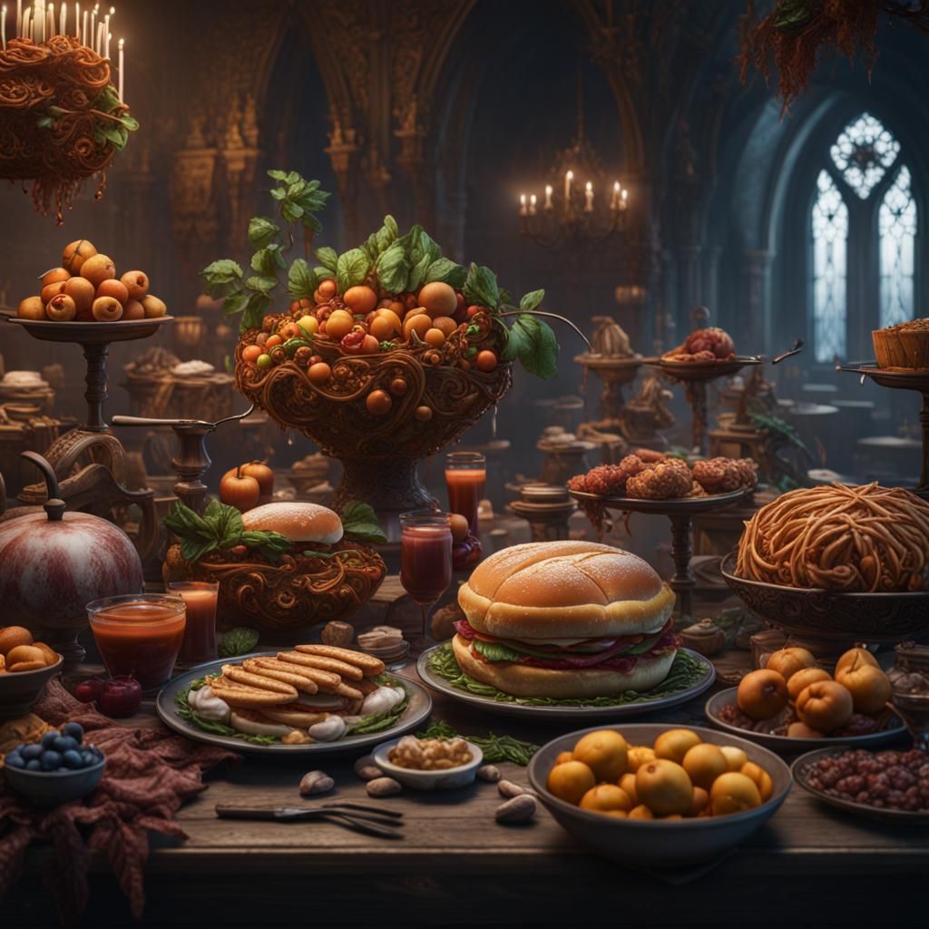 Fantastical Food in Detailed Matte Painting
