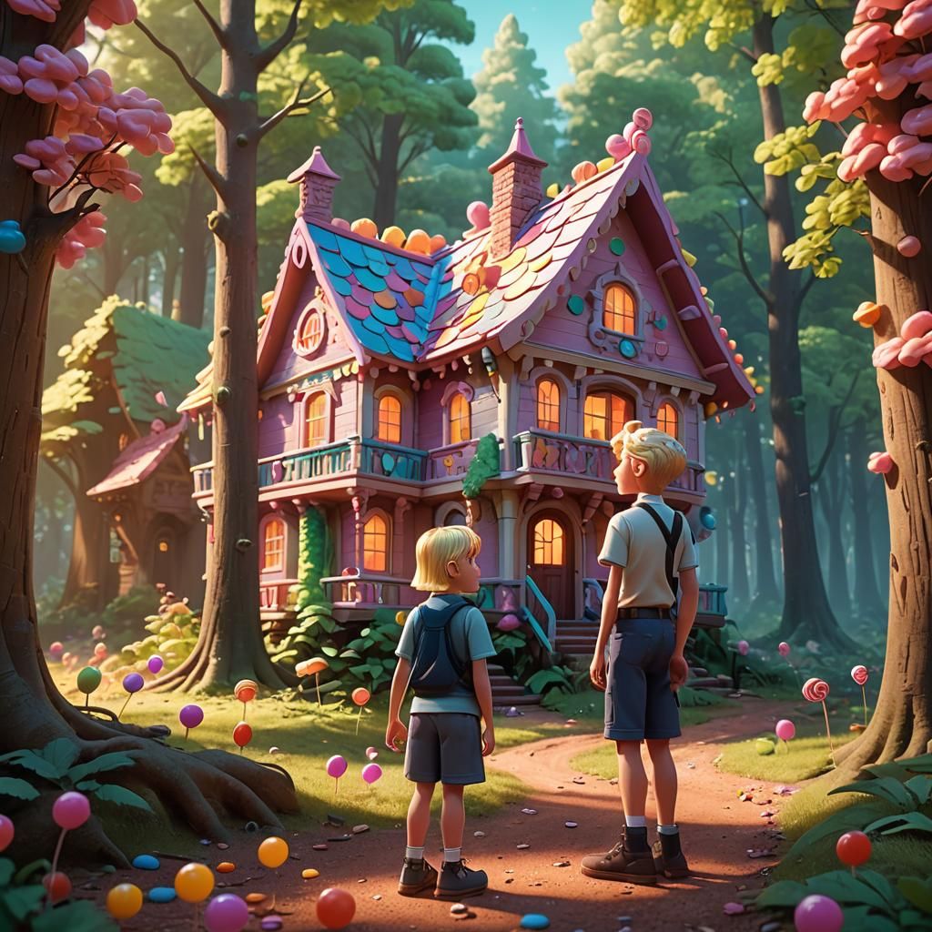 Hansel and Gretel's Candy House: 3D Digital Art