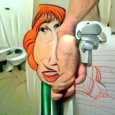 Hyperrealistic Lois Griffin Helps With Toilet Handle