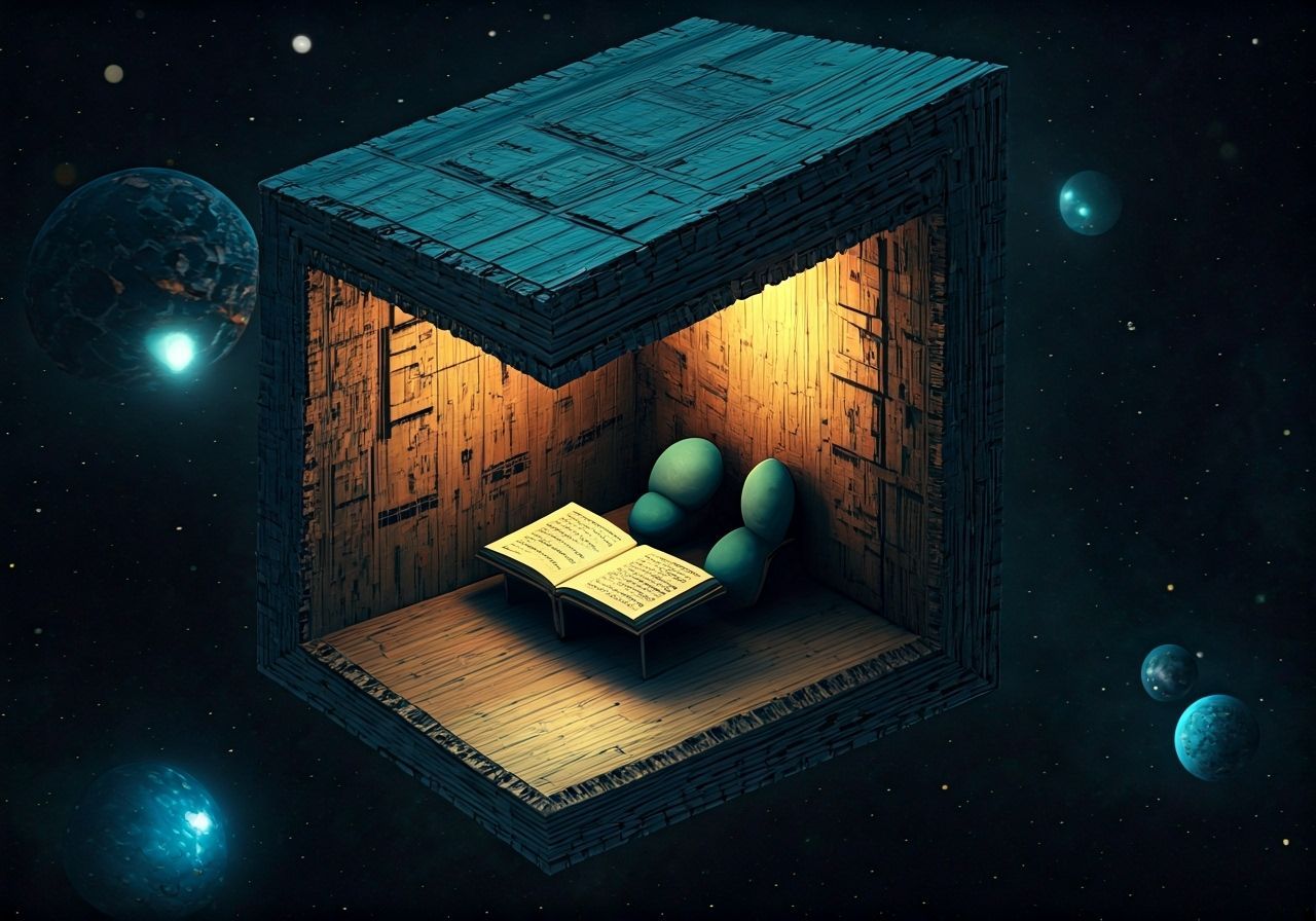 Cosy Floating Cubby in an Eternal Library Under Profoundly L...