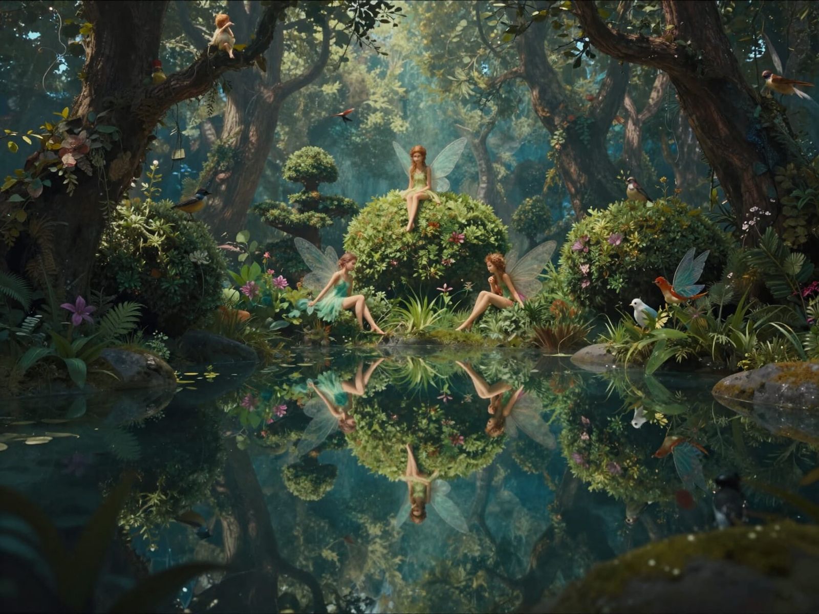 Fantasy Concept Art of Fairy Pool Reflections